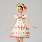 Garden in Bloom Ruffle Sleeves Dress-1 -  NianYi, Chinese Traditional Clothing for Kids