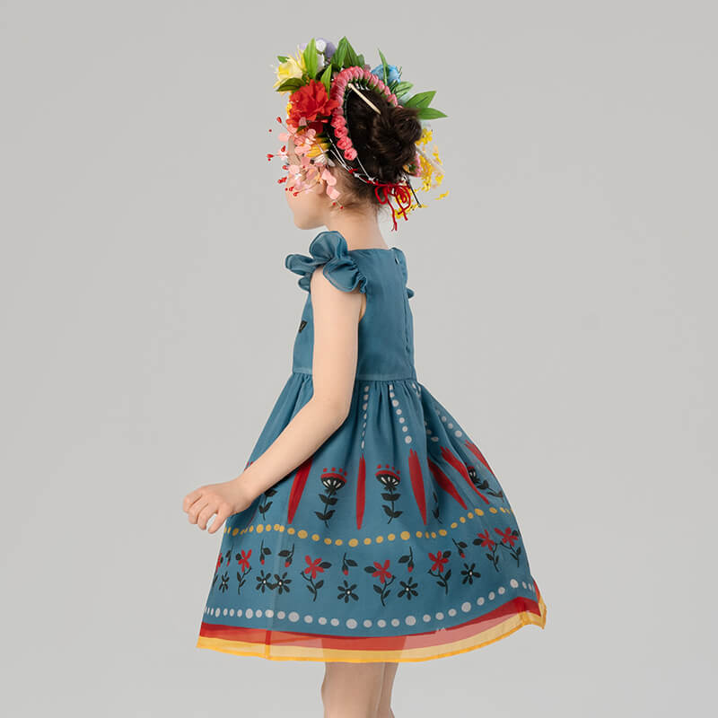 Garden in Bloom Ruffle Sleeves Dress-7 -  NianYi, Chinese Traditional Clothing for Kids