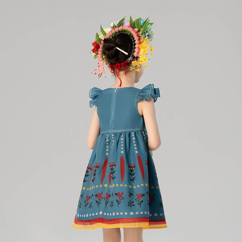 Garden in Bloom Ruffle Sleeves Dress-8 -  NianYi, Chinese Traditional Clothing for Kids