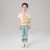 Animal Friends Graphic Stripe Leggings-8 -  NianYi, Chinese Traditional Clothing for Kids