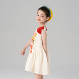 Camping Bunny Ruffle Hem Dress-3 -  NianYi, Chinese Traditional Clothing for Kids