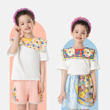 Animal Friends Layered Square Collar Tee-2 -  NianYi, Chinese Traditional Clothing for Kids