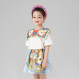 Animal Friends Layered Square Collar Tee-4 -  NianYi, Chinese Traditional Clothing for Kids