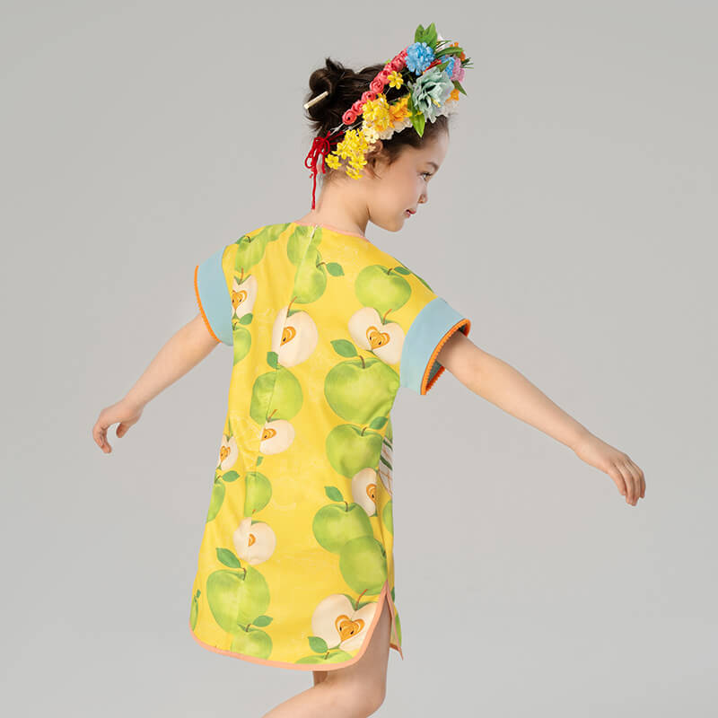 Lovely Animal Friends Graphic Qipao Dress-7 -  NianYi, Chinese Traditional Clothing for Kids