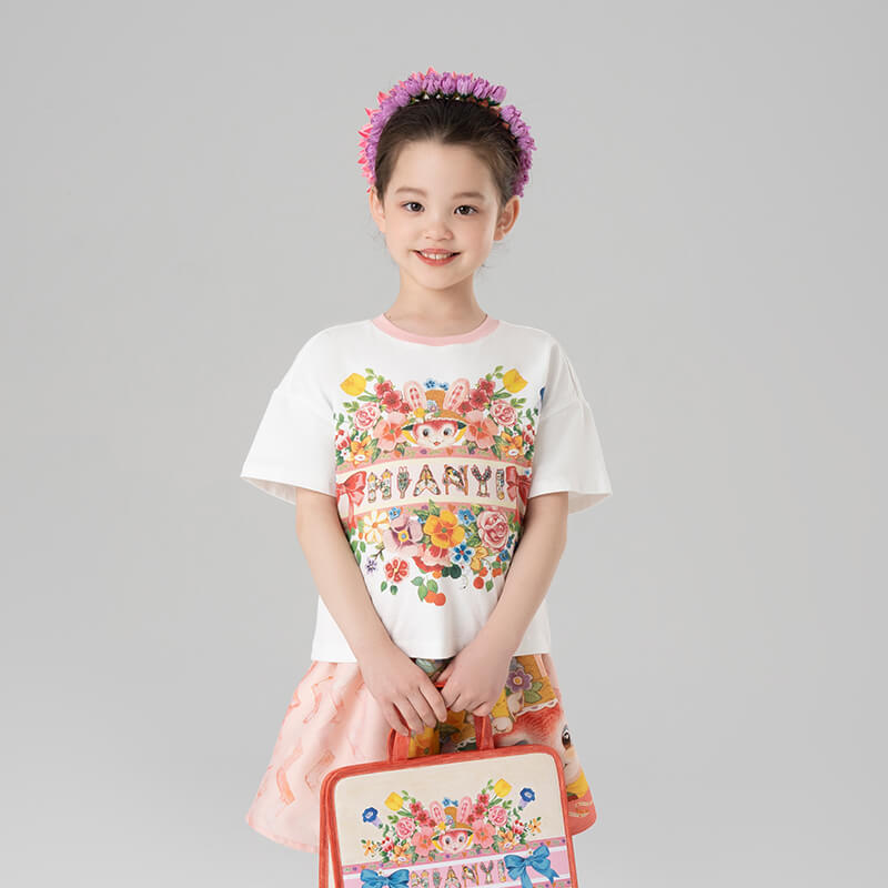 Garden in Bloom Floral Graphic Tee-3 -  NianYi, Chinese Traditional Clothing for Kids