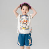 Animal Friends Puff Sleeve Tee-11 -  NianYi, Chinese Traditional Clothing for Kids