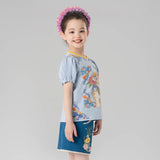 Animal Friends Puff Sleeve Tee-9 -  NianYi, Chinese Traditional Clothing for Kids