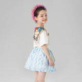 Animal Friends Statement Graphic Pleated Skirt -4 -  NianYi, Chinese Traditional Clothing for Kids