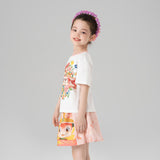 Animal Friends Statement Graphic Pleated Skirt -8 -  NianYi, Chinese Traditional Clothing for Kids