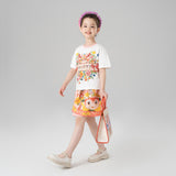 Animal Friends Statement Graphic Pleated Skirt -9 -  NianYi, Chinese Traditional Clothing for Kids