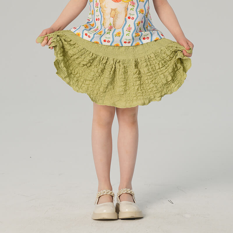 Frill Trim Skirt-1 -  NianYi, Chinese Traditional Clothing for Kids