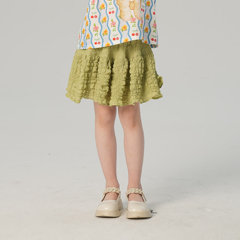 Frill Trim Skirt-4 -  NianYi, Chinese Traditional Clothing for Kids