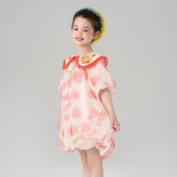 Animal Friends Graphic Puritan Flap Collar Tulle Layered Tutu Dress-7 -  NianYi, Chinese Traditional Clothing for Kids