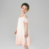 Animal Friends Cut Out Shoulder Gradient Dress-3 -  NianYi, Chinese Traditional Clothing for Kids