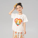 Animal Friends Graphic Heart Symbol Tee-10 -  NianYi, Chinese Traditional Clothing for Kids