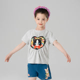Animal Friends Graphic Heart Symbol Tee-7 -  NianYi, Chinese Traditional Clothing for Kids