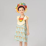 Summer Garden Graphic Flare Colloar Dress-8 -  NianYi, Chinese Traditional Clothing for Kids