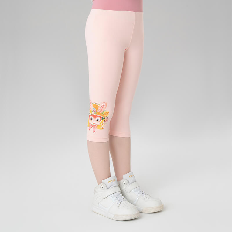 Animal Friends Graphic Cropped Capri Leggings-1 -  NianYi, Chinese Traditional Clothing for Kids
