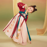 Animal Friends Embroidery Layered Mesh Hanfu Dress with Ribbon-9 -  NianYi, Chinese Traditional Clothing for Kids