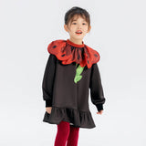 Floral Journey Flower Flap Collar Dress-3 -  NianYi, Chinese Traditional Clothing for Kids
