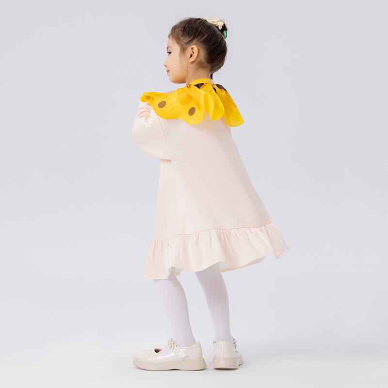 Floral Journey Flower Flap Collar Dress-8 -  NianYi, Chinese Traditional Clothing for Kids