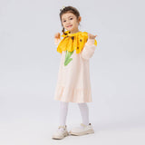 Floral Journey Flower Flap Collar Dress-9-color-Pale Crimson -  NianYi, Chinese Traditional Clothing for Kids
