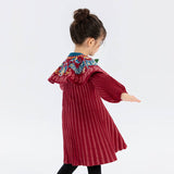 Chinese Zodiac Dragon Dance Flap Collar Knit Dress-6 -  NianYi, Chinese Traditional Clothing for Kids