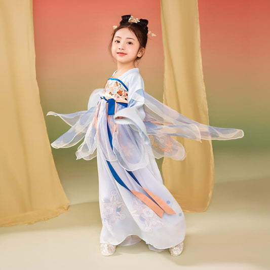 Longlast Joy Embroidery Flare Sleeves Layered Mesh Handu Dress-1 -  NianYi, Chinese Traditional Clothing for Kids