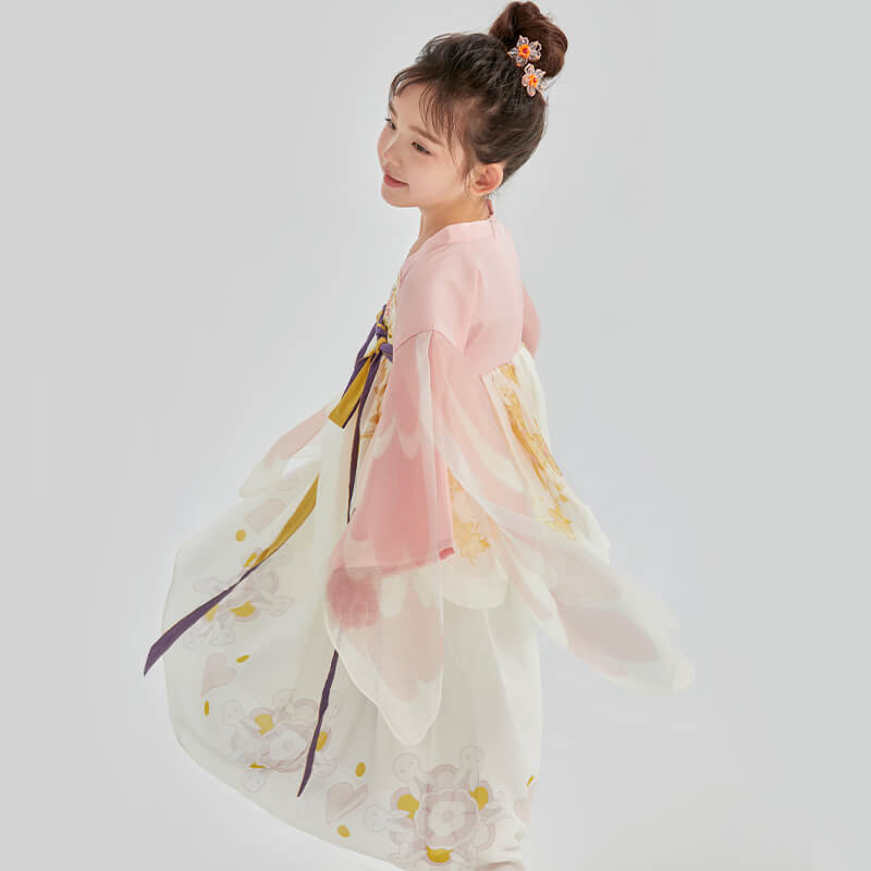 Longlast Joy Embroidery Flare Sleeves Layered Mesh Handu Dress-9 -  NianYi, Chinese Traditional Clothing for Kids