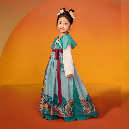 Longlast Joy Chinese Traditional Decorative Art Color Contrast Hanfu Dress-2 -  NianYi, Chinese Traditional Clothing for Kids