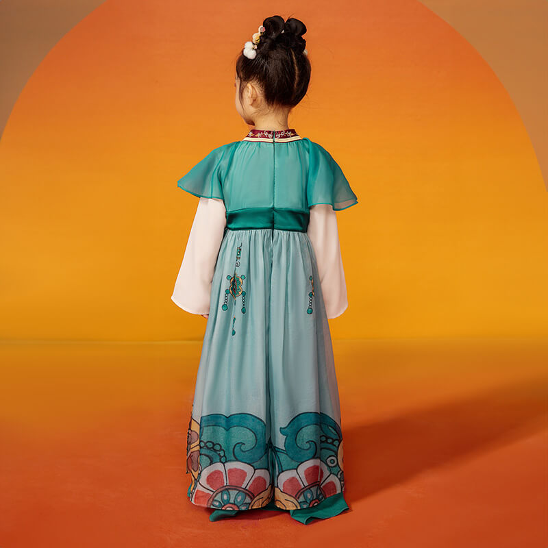 Longlast Joy Chinese Traditional Decorative Art Color Contrast Hanfu Dress-3 -  NianYi, Chinese Traditional Clothing for Kids