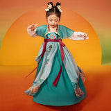 Longlast Joy Chinese Traditional Decorative Art Color Contrast Hanfu Dress-4 -  NianYi, Chinese Traditional Clothing for Kids