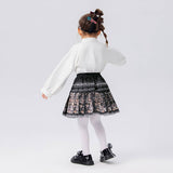 Longlast Joy Chinese Painting Pleated Skirt-5 -  NianYi, Chinese Traditional Clothing for Kids