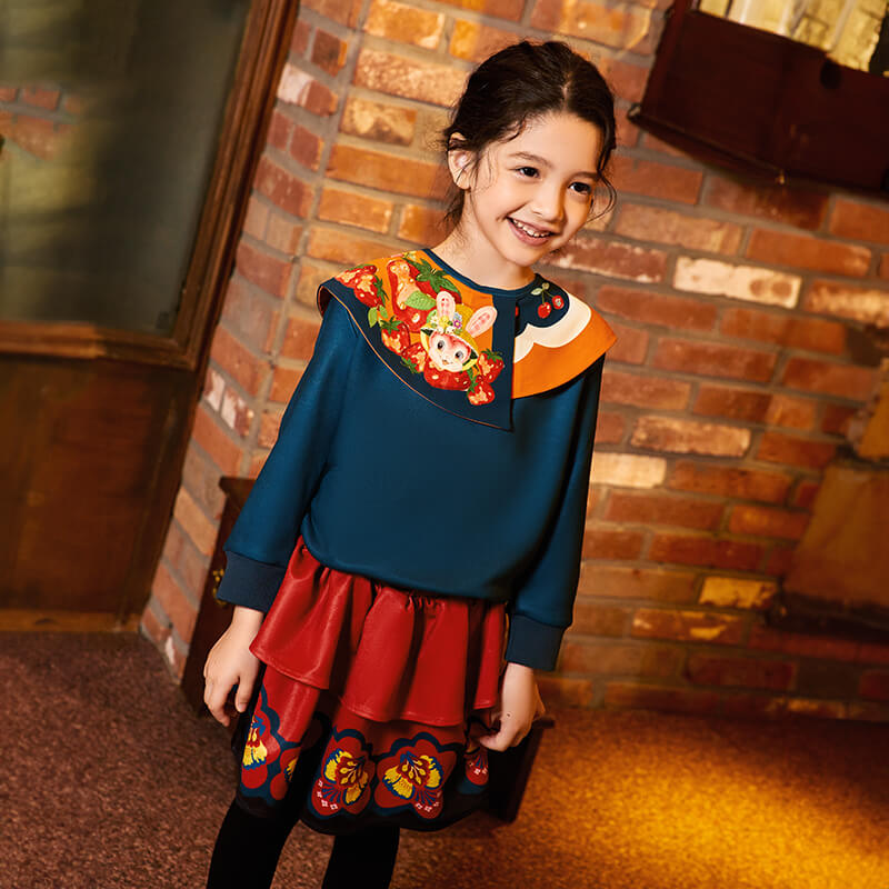 Colorful Bloom Layered Skirt-10 -  NianYi, Chinese Traditional Clothing for Kids