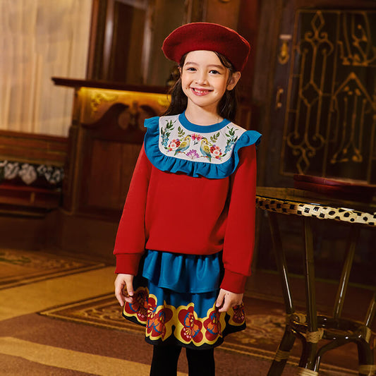 Colorful Bloom Layered Skirt-1 -  NianYi, Chinese Traditional Clothing for Kids