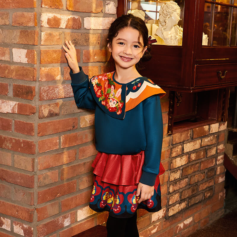 Colorful Bloom Layered Skirt-2 -  NianYi, Chinese Traditional Clothing for Kids