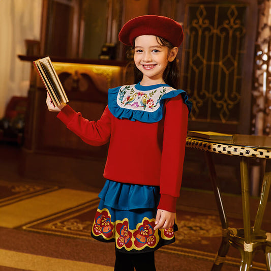 Colorful Bloom Layered Skirt-3 -  NianYi, Chinese Traditional Clothing for Kids
