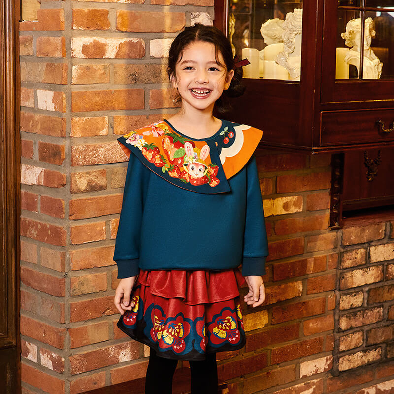 Colorful Bloom Layered Skirt-8 -  NianYi, Chinese Traditional Clothing for Kids
