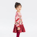Dragon Long Illustration Colorblock Ruffle Trim Cami Dress-13 -  NianYi, Chinese Traditional Clothing for Kids