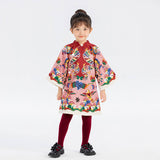 Dragon Long Colorblock Auspicious Cloud Pattern Cami Dress-2 -  NianYi, Chinese Traditional Clothing for Kids