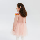 Floral Journey Bird Embroidery Flare Collar Tutu Dress-10 -  NianYi, Chinese Traditional Clothing for Kids