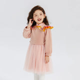 Floral Journey Bird Embroidery Flare Collar Tutu Dress-2 -  NianYi, Chinese Traditional Clothing for Kids
