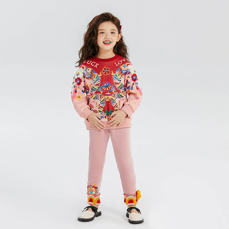 Dragon Long Spun velvet Dragon Embroidery Knit Hemline Leggings-9 -  NianYi, Chinese Traditional Clothing for Kids