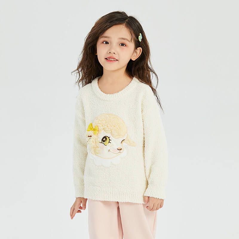 Floral Journey Animal Friends Pullover Sweatshirt-2 -  NianYi, Chinese Traditional Clothing for Kids