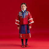 Dragon Long Lurex Dragon Embroidery Fluffy Mamian Dress Set-1 -  NianYi, Chinese Traditional Clothing for Kids