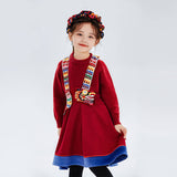 Dragon Long Overall Flare Dress-4 -  NianYi, Chinese Traditional Clothing for Kids