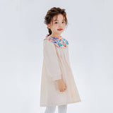 Dragon Long Embroidery Cloude Collar Dress-2 -  NianYi, Chinese Traditional Clothing for Kids
