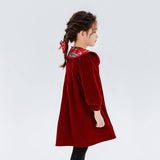 Dragon Long Embroidery Cloude Collar Dress-7 -  NianYi, Chinese Traditional Clothing for Kids