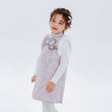Dragon Long Embroidery Jacquard Weave Fluffly Vest Dress-2 -  NianYi, Chinese Traditional Clothing for Kids