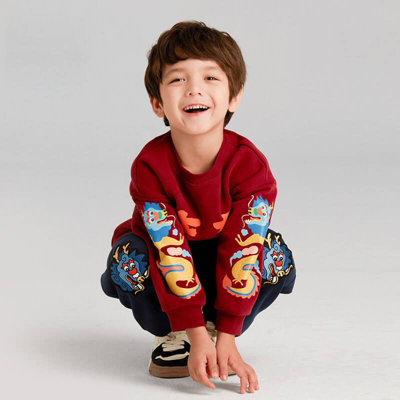 Incredible Beast Hero Letter Sweatshirt-4 -  NianYi, Chinese Traditional Clothing for Kids